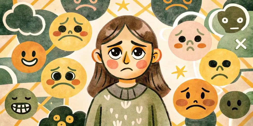 the girl is sad because she is surrounded by bad thoughts